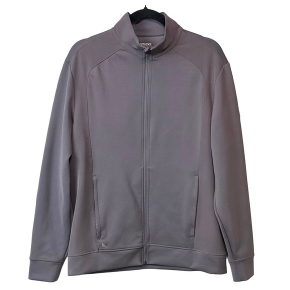 UNTUCKit Dwayne Performance Track Jacket Gray Mauve Stretch Sz L